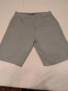 O'NEILL Chinos Shorts Mens 30 Gray  w/ Stripes Chino Style Pullon Casual Waist - Picture 1 of 12