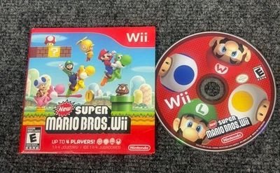 New Super Mario Bros. Wii Cardboard Sleeve Edition Tested & Working - image 1 of 2