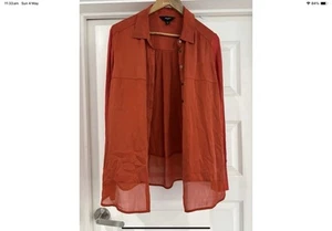 Verge Jasmine Blouse Hot Orange Silk Size S - Picture 1 of 4