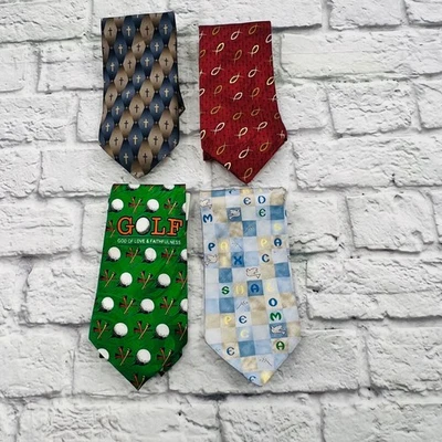 Juego de 4 lazos de temática religiosa para hombre cruz golf símbolos de paz Foto 1 de 4