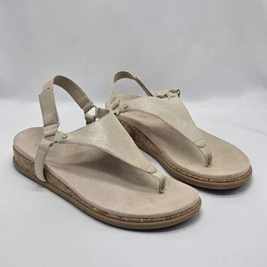 Vionic Kirra II Sandals Women Sz 9 Leather Post Toe Orthopedic Comfort Shoes - Picture 1 of 9