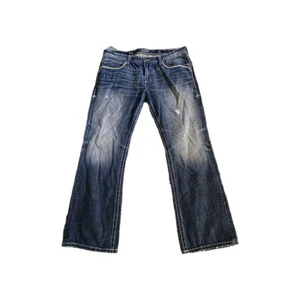 Affliction Black Premium Blake Denim Blue Jeans Distressed Size 40x30 Regular - Picture 1 of 12