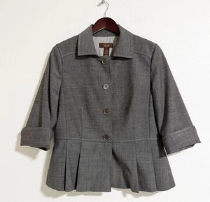 Blazer Victor Alfaro misto lana plissettato orlo peplo grigio taglia 14P - Foto 1 di 9