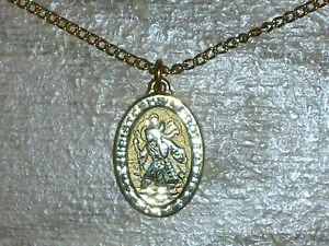 Medalla Anson Mfg.12KT Gf San Cristóbal con cadena de 18" - Imagen 1 de 4