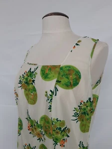 Vestido Mod Vintage Años 60 Verde Estampado Floral Go-go Verano Talla 18 - Imagen 1 de 13