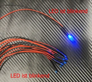 10x LED 3mm BLAU gefärbt BLINKEND 6-12V einbaufertig Beleuchtung Notarzt Polizei - Bild 1 von 1