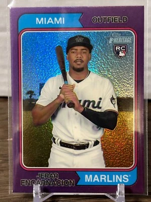 2023 Topps Heritage Jerar Encarnacion Purple Refractor Rookie RC card #381 - Image 1 of 2