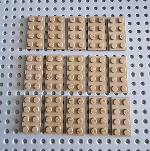 LEGO Platte Bauplatte Basisplatte 15 Stück 2x4 dunkel beige basic plate 3020 R2 - Bild 1 von 1