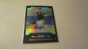 2004 BOWMAN CHROME REFRACTOR #347 KEVIN KOUZMANOFF AUTOGRAPHED BASEBALL CARD - Picture 1 of 2