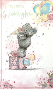 "To a Special Granddaughter" Teddy Bear w/Balloons Birthday Card by Carte Blanch - Bild 1 von 6