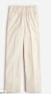 J Crew Pants Astrid Chino Wide Leg High Rise Elastic Waist Natural Petite xxs - Picture 1 of 9