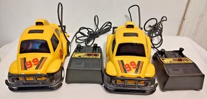 1983 Radio Shack Wire-controlled RC Wheelie Bug VW Beetle #99 Yellow - Lot Of 2 - Picture 1 of 20