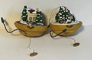 2 Hummel Bavarian Christmas Lighted Ornaments Rotates Train Horse Baker Postman - Picture 1 of 19