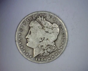 key date 1904s Morgan silver Dollar U.S. Coin 1904 s - Picture 1 of 2