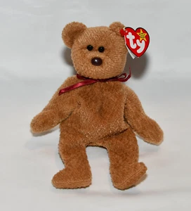 NEW! TY Beanie Babies Curly Brown Bear DOB 4-12-96 - 4052 - 1996 Fast Shipping! - Picture 1 of 6