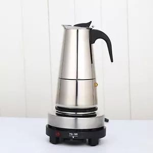 Espressokocher Kaffeebereiter Espressomaschine Edelstahl Elektrisch Kaffeekanne - Bild 1 von 18