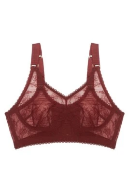 Sujetador Agent Provocateur Liv copa suave Longline bordado transparente borgoña AP2/S ❣️ Foto 1 de 4