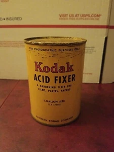 VINTAGE EASTMAN KODAK ACID FIXER TIN METAL CAN Makes 1 Gallon. Unopened NOS - Picture 1 of 8