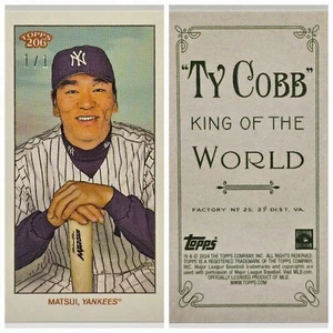 2024 Topps T206 HIDEKI MATSUI Ty Cobb King Of The World Back 1/1 SSP - YANKEES - Picture 1 of 3