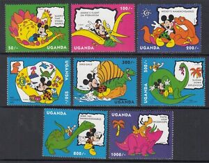 Uganda: Prehistoric Animals and Disney Cartoon Characters, umm set, 1993