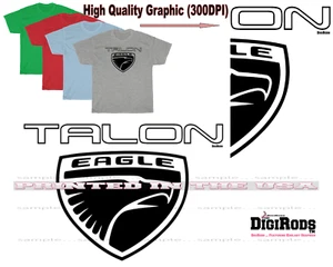 Camiseta Eagle Talon Coche Clásico Logo Negro Contorno DigiRods Coche Personalizado 4 Colores - Imagen 1 de 6