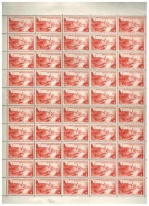 1947-Feuille Entière de 50 Timbres Neufs**La Cité-UPU- 6F-Yt.782 - Imagen 1 de 3
