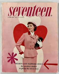 Seventeen Magazine February 1953 Mid Century Beauty Fashions Vintage Advertising - Picture 1 of 15