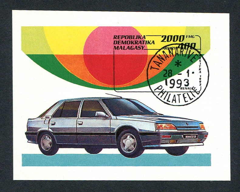 Malagasy : Car (Renault) souvenir sheet from 1993 - CTO - Image 1 of 1