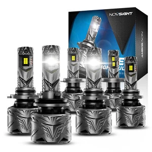 NOVSIGHT 9004 9005 9006 9007 H4 H7 H13 H11 9012 LED Headlight Bulb 50000LM 6500K - Foto 1 di 31