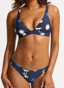 Seafolly La Palma Longline Tri Bikini Set Size AU-10 RRP $210 - Picture 1 of 5