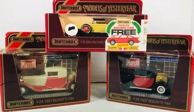 Set of 3 - MATCHBOX Models of Yesteryear - 1930 Packard and Two 1927 Bugatti T44 - Image 1 of 4