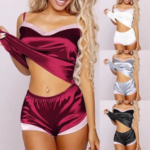 Sexy Satin Lingerie Set for Women – Silk Babydoll Sleepwear Pajamas, Plus Size N - Picture 1 of 4