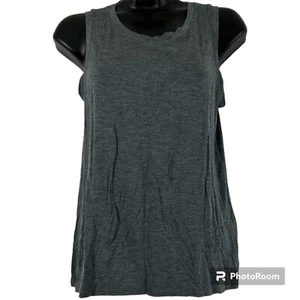 Halogen Damen Rundhals Tank Top ärmelloses Shirt Schlitz Schlüsselloch hinten grau Gr. XS - Bild 1 von 6