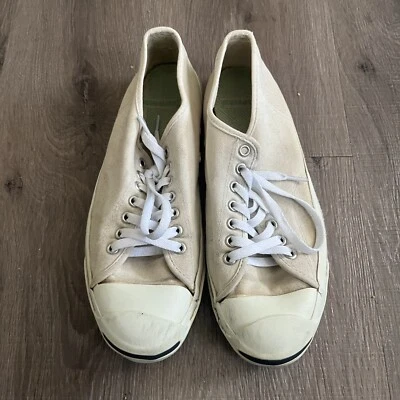 True Vintage 60s Converse Jack Purcell Kurt Cobain Canvas Sneakers Sz9 USA Made - Image 1 of 3