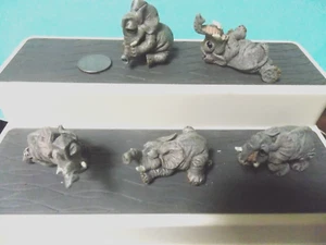 Set of 5 Miniature Elephants - Picture 1 of 4