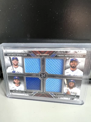 2022 Museum Blue Jays Quad Patch Guerrero Bichette Springer Hernandez /99 - Image 1 of 2