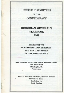 1963 UNITED DAUGHTERS CONFEDERACY HISTORIAN GENERAL'S YEARBOOK CHARLESTON SC - Bild 1 von 2
