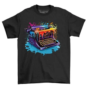 Type Writer Paint Drip Design t-shirt - Creative and Colorful! Funny t-shirt, Un - Picture 1 of 38