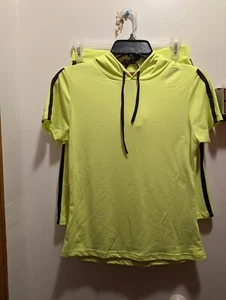 True Rocks Youth Large Neon Yellow Hooded Short Sleeve Top And Stretch Shorts... - Picture 1 of 12