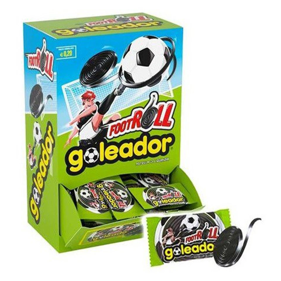 PERFETTI Goleador FootRoll Rotelle di Liquirizia Espositore da 200 pezzi