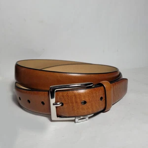 Cinturón de vestido de cuero para hombre Croft & Barrow talla XL (42-44) marrón coñac nuevo con etiquetas - Imagen 1 de 9
