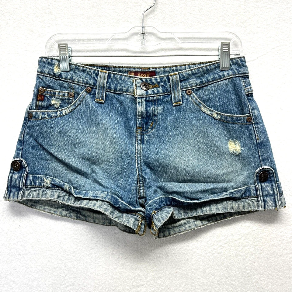 Pantalones Cortos Vaqueros LEI 90s Juniors Talla 3 - Lavado Ligero Tiro Medio 100% Algodón Foto 1 de 4