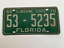 1969 1970 Florida License Plate Tough County #53 Charlotte 100% ALL ORIGINAL