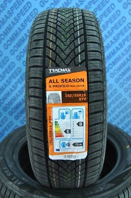 Treno completo 4 pneumatici 4 stagioni M+S 195/55/16 87V Tracmax Tracsaver DOT24 - Immagine 1 di 3