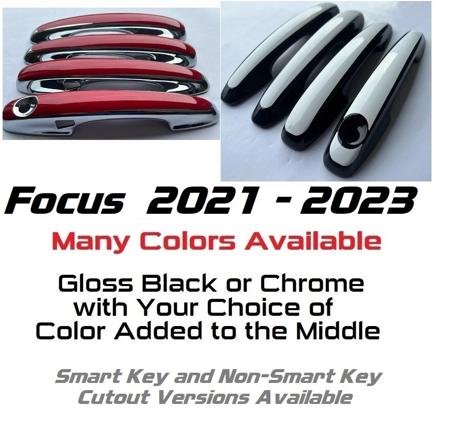 Cubiertas de manija de puerta personalizadas negras o cromadas 2021 2022 2023 Ford Focus TÚ ELIGES CLR Foto 1 de 4