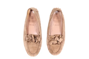 Brunello Cucinelli Women's US 9.5 Light Brown Suede Driver Loafers Flat Shoes - Picture 1 of 17