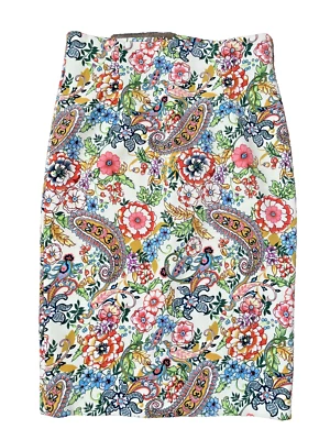 Falda lápiz floral de cachemira Catherine Malandrino para mujer 6 elástica multicolor Foto 1 de 4