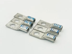 New Lot of 6 Ilsco C-6-14 Copper Compression Lug 6-STR Blue 24 - Picture 1 of 5