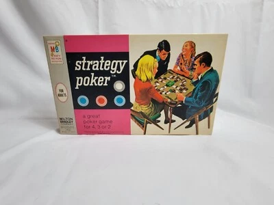 Vintage 1968 Milton Bradley Strategy Poker Game New Sealed 4960 Adult Card Chips - Image 1 of 4