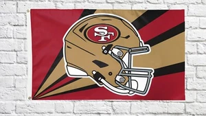 San Francisco 49ers Football 3x5 ft Helmet Flag - Ideal NFL Football Gift Banner - Picture 1 of 2